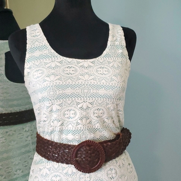 Maurices Beautiful Off-white Lace Turquoise High-low Sundress Cutout XS - Picture 4 of 14